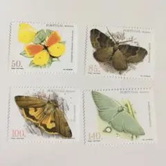 ポルトガル領マデイラ  蝶と蛾の切手4種完 未使用 1998