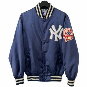 ■激レア■80s 90s NEWYORK YANKEES サテン地 スタジャン L M相当 ニューヨーク ヤンキース MLB ビンテージ