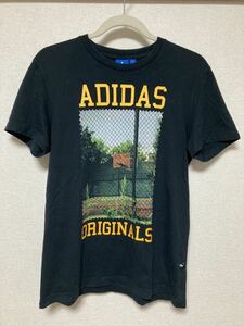 adidas originals バスケットゴール プリント ブラック Tシャツ サイズM アディダス オリジナルス