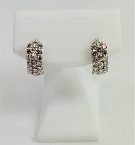 K18WG ピンクダイヤモンド　0.5ct×2　フープ　ピアス　仕上げ加工済　p431 【送料込】