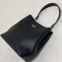 美品✨ COACH ハンドバッグ オールレザー 金具 シボ革 ブラック