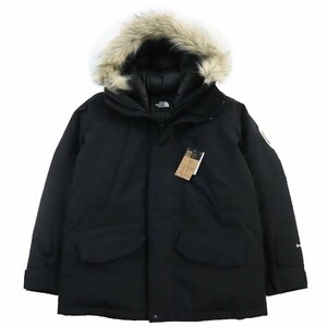 未使用品●ザ・ノースフェイス ND92342 Antarctica Parka ファー ロゴワッペン付 フーデッドダウンジャケット ブラック XL 正規品 メンズ