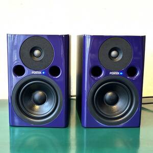 fostex フォステクス PM0.4nプロフェッショナル・スタジオ・モニター 10cm2way構成＆バイ・アンプ方式採用 バイオレット 美品