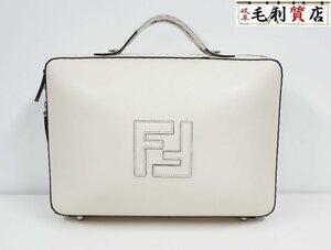 フェンディ FENDI ミディアム スーツケース 7VV156 AAIW FFロゴ カーフレザー ホワイト 未使用 バッグ ショルダー