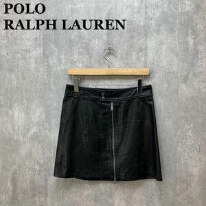 POLO RALPH LAUREN レザーミニスカート 2 ラルフローレン