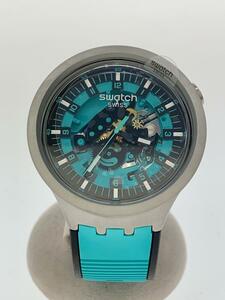 SWATCH◆クォーツ腕時計/アナログ/ラバー/グリーン/SS/SB07S111/スウォッチ