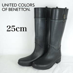 EB5191*UNITEDCOLORS OF BENETTON*ユナイテッド カラーズ オブ ベネトン*レディースレインブーツ*25cm*黒