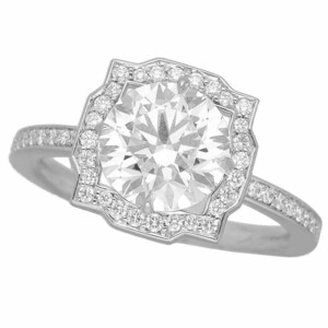 HARRY WINSTON ハリーウィンストン ダイヤモンド(1.64ct F-VS2-3Ex) ベル・バイ・ハリー・ウィンストン・リング PT950 プラチナ 約7号 HW