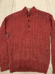 【アレグリallegri】セーター赤 46サイズS〜M相当 肩幅47cm 着丈60cm 身幅50 袖丈49 適性身長160～170？
