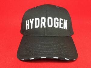 新品 HYDROGEN ハイドロゲン 帽子 黒X白 BLACK ブラック 刺繍 ICON CAP ネーム ロゴ キャップ 野球 ゴルフ スポーツ ライン 珍品 正規品
