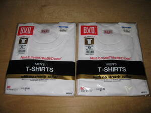 2枚セット B.V.D. 丸首半袖Tシャツ Mサイズ ホワイト 綿100％ MEN’S /メンズ GOLD インナーウェア 送¥185～ ×数量4まであり■BVD 紳士