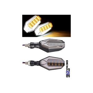 ◇即納◇汎用 12V オクタゴン LED ウインカー 白 2個セット ベンリィ110 リード EX リード100 リード125 PCX150