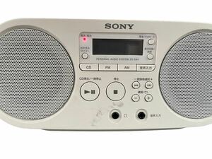 24T04-08N：SONY CDラジオ ZS-S40 (W) ホワイト コンパクト タイマー付き 動作確認済み