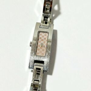 【現状品】GUCCI グッチ 3900L ピンク ベージュ文字盤 レディース 腕時計 シルバー