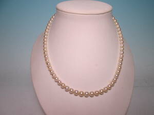 【江月】白牡丹 SILVER 本真珠珠 6mm のネックレス 共ケース付 アコヤ真珠
