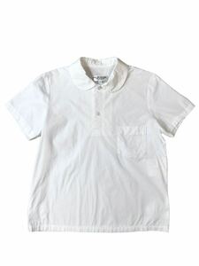 (D) robe de chambre COMME des GARCONS ローブドシャンブル コムデギャルソン 丸襟 半袖シャツ M ホワイト 送料250円