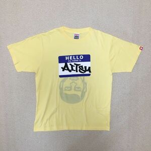 送料込 PUNK DRUNKERS AITSU プリントT イエロー Lサイズ USED パンクドランカーズ PDS 半袖 Tシャツ 黄 yellow アメカジ 古着 USED