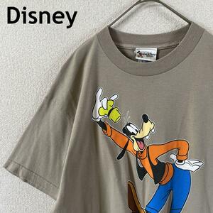 W3 Disney グーフィー　tシャツ 半袖　Ｌメンズ　ベージュ
