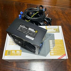 80PLUS GOLD認証 1000W ATX電源ユニット 玄人志向 KRPW-GR1000W/90+ フルプラグイン