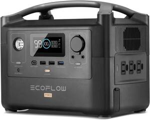 新品未開封 送料込 EcoFlow ポータブル電源 RIVER Pro 720Wh ブラック 定格出力600W 発電機 エコフロー
