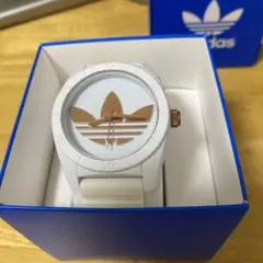 adidas ピンクゴールド　腕時計　美品　ラバーホワイト