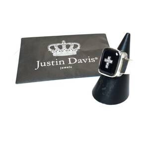 JUSTIN DAVIS ジャスティンデイビス EMINEM RING エミネムリング シルバー オニキス クロス ダイヤモンド 指輪 Silver925/ONYX/DIA 17.5号