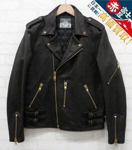 3J2408/blackmeans COW LEATHER MOTORCYCLE JACKET with EPAULETTE ブラックミーンズ カウレザーライダース