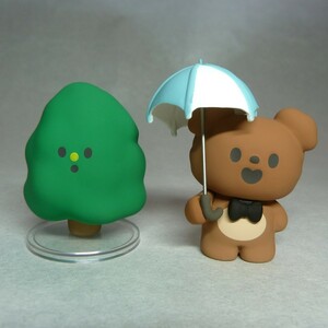 フィギュア　Teddy bear　テディベア　apple village　F.UN × Molinta　ポップマート　POPMART　マスコット　人形　熊さん　傘