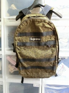 Supreme ボックス ロゴ レオパード バックパック オリーブ シュプリーム