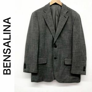 BENSALINA ベンサリナ メンズ テーラード ジャケット 2ボタン 背抜き グレー系 Sサイズ 紳士