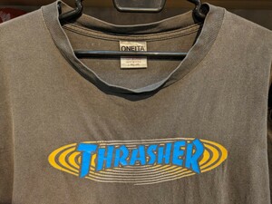 レア！ THRASHER スラッシャー 90s Tシャツ ONEITA L ビンテージ VINTAGE オールド powell dogtown zorlac santacruz スケートボード