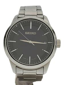 SEIKO◆ソーラー腕時計/アナログ/ステンレス/BLK/SLV/7B24-0BJ0