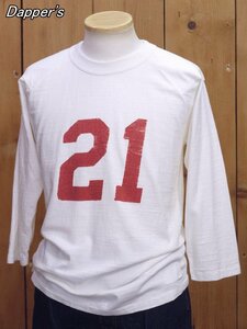 新品 ダッパーズ 七分袖 フットボールTシャツ 42 オフホワイト dapper