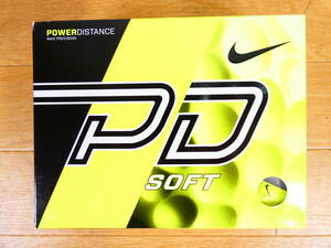 ■NIKE ナイキ ゴルフボール 1ダース PD SOFT POWER DISTANCE 年式不明 イエロー 未使用品＠送料520円(04)