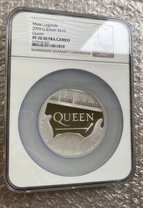 箱あり 5oz NGC鑑定PF70 QUEEN ミュージック レジェンド クイーン 5オンス銀貨 シルバープルーフコイン 英国 イギリス ロイヤルミント