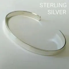 FLAT BANGLE, STERLING SILVER 925 C-SHAPE