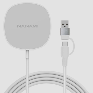 送料無料★NANAMI MagSafe充電器 マグネット式 ワイヤレス充電器 最大10W出力 くっつく充電 (ホワイト)