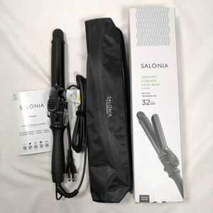 SALONIA サロニア セラミック カール ヘアアイロン SL-008AB 32mm ブラック プロ仕様 MAX210℃ a09470