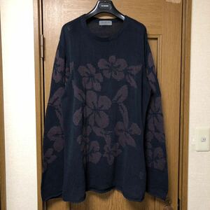 Yohji Yamamoto POUR HOMME 2005SS ヨウジヤマモトプールオム 05SS 花柄 サマー ニット セーター オーバーサイズ 製品染め コットン シルク