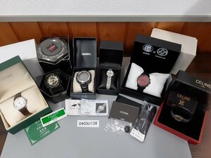 0403U138　時計　腕時計　懐中時計　ジャンク品　おまとめ　CITIZEN　CASIO　CELINE　IZAXVALENTINO　箱付き