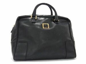 1円 ■美品■ LOEWE ロエベ アナグラム レザー ハンドバッグ トートバッグ レディース ブラック系 AY1699