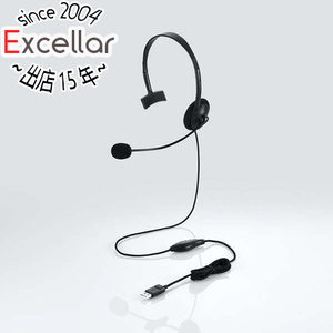 ELECOM エレコム Type-C変換付き片耳オーバーヘッドセット HS-HP21UCBK [管理:1100054415]
