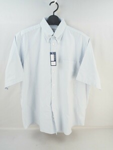 9T240215 美品 INDIVIDUALIZE SHIRTS 半袖 ブルーストライプ コットン100% Ｍサイズ （Lサイズ在庫あり）インディビジュアライズドシャツ