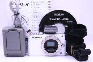 ★良品★OLYMPUS オリンパス OLYMPUS PEN Lite E-PL3 ホワイト デジタルミラーレスカメラ フラッシュ付き C-0014