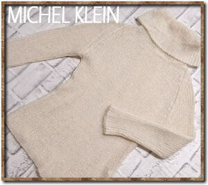 ☆MICHEL KLEIN　ミッシェルクラン　ラメ入りモヘヤタートルネックニット　白☆