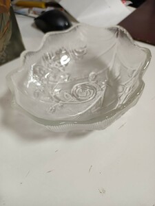 d-0391　昭和レトロ希少品 HASEGAWA GLASS クィーンローズ小鉢 ST19502 クリスタルガラス Baccarat ガラス コレクション 食器 