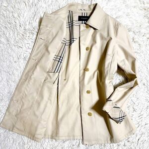 ★極美品★11号★ バーバリーロンドン ステンカラーコート ジャケット ノバチェック レディース ベージュ BURBERRY LONDON A8