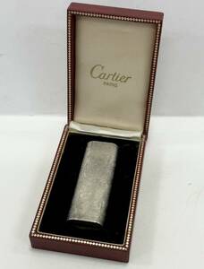 【1円スタート！火花未確認】Cartier カルティエ ガスライター シルバー ケース付き 現状品 中古 喫煙具 タバコ たばこ 煙草