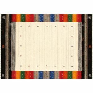 【新品】防炎 ラグマット/絨毯 【約200×250cm 767/マルチ】 ホットカーペット対応 インド製 『ファインギャベ』 767/MULTI