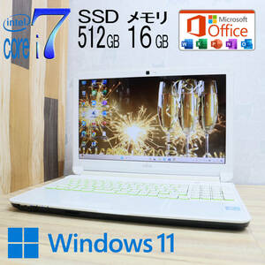 ★超美品 最上級4コアi7！新品SSD512GB メモリ16GB★AH53/J Core i7-2670QM Webカメラ Win11 MS Office2019 Home&Business★P69082